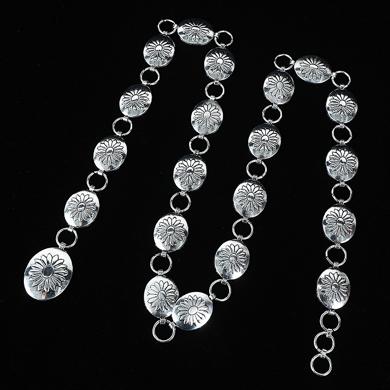 Ling Nuo metāla jostas ķēde, universāls stils, vienkāršā cilpa, platums 2–3 cm