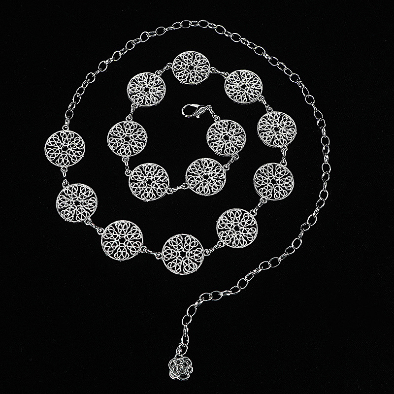 Ling Nuo metāla jostas ķēde, universāls stils, vienkāršā cilpa, platums 2–3 cm