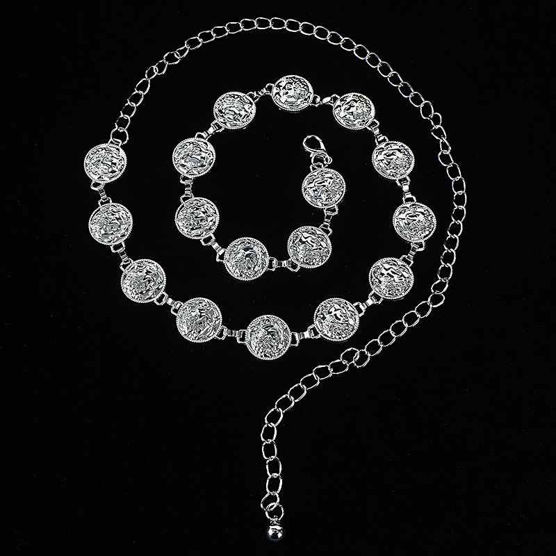 Ling Nuo metāla jostas ķēde, universāls stils, vienkāršā cilpa, platums 2–3 cm