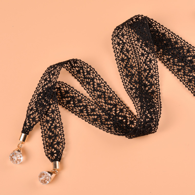 Curea de talie din dantelă pentru femei, cu nod, decor cu cristale, șnur subțire, lățime 2-4 cm