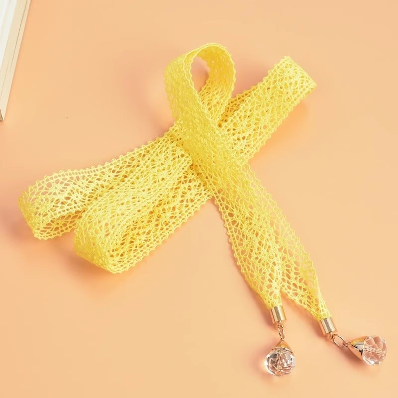 Curea de talie din dantelă pentru femei, cu nod, decor cu cristale, șnur subțire, lățime 2-4 cm