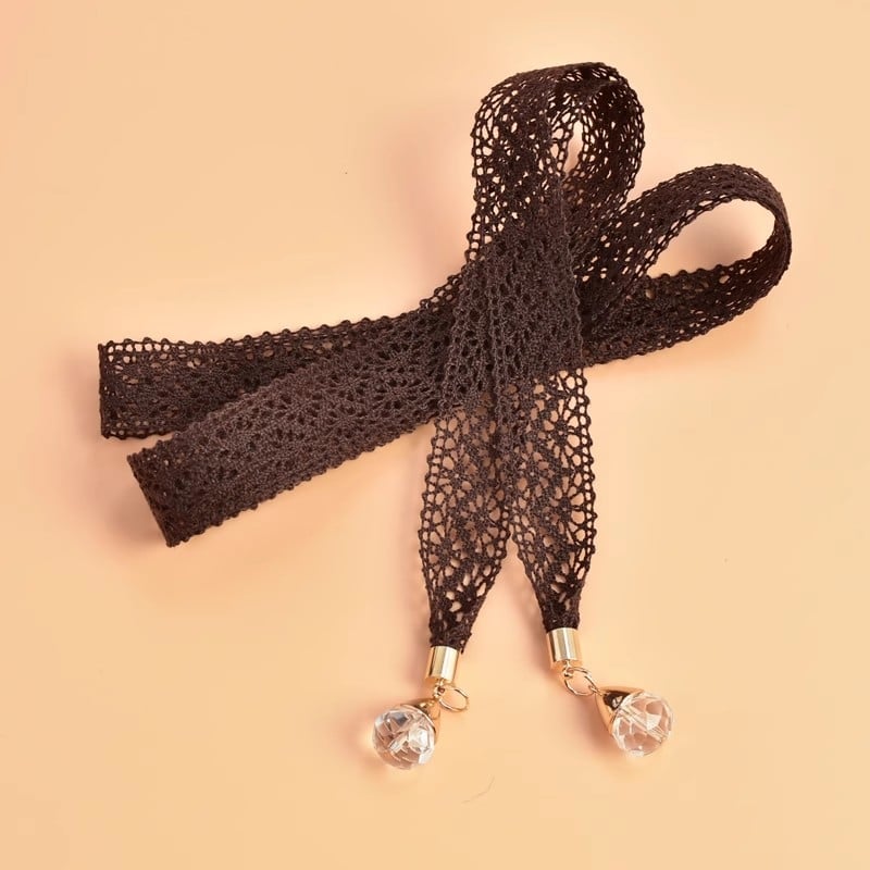 Curea de talie din dantelă pentru femei, cu nod, decor cu cristale, șnur subțire, lățime 2-4 cm