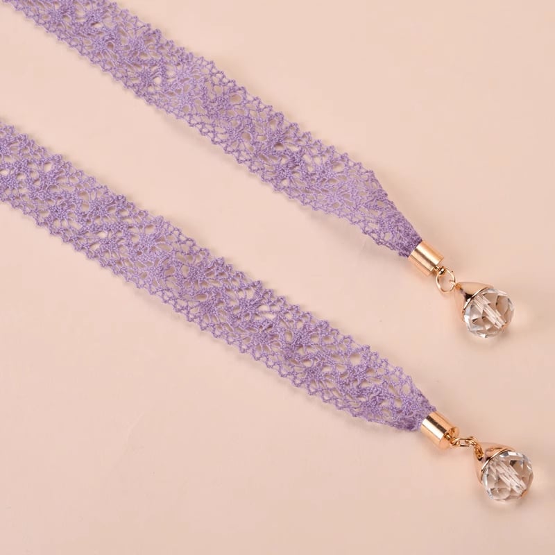 Curea de talie din dantelă pentru femei, cu nod, decor cu cristale, șnur subțire, lățime 2-4 cm