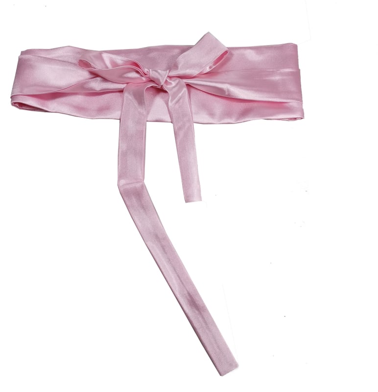 Curea de talie din mătase, cataramă din țesătură, cataramă netedă, lățime peste 4 cm, lucrată manual