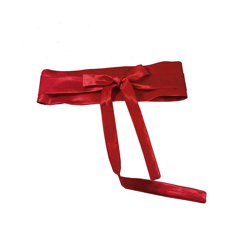 Curea de talie din mătase, cataramă din țesătură, cataramă netedă, lățime peste 4 cm, lucrată manual