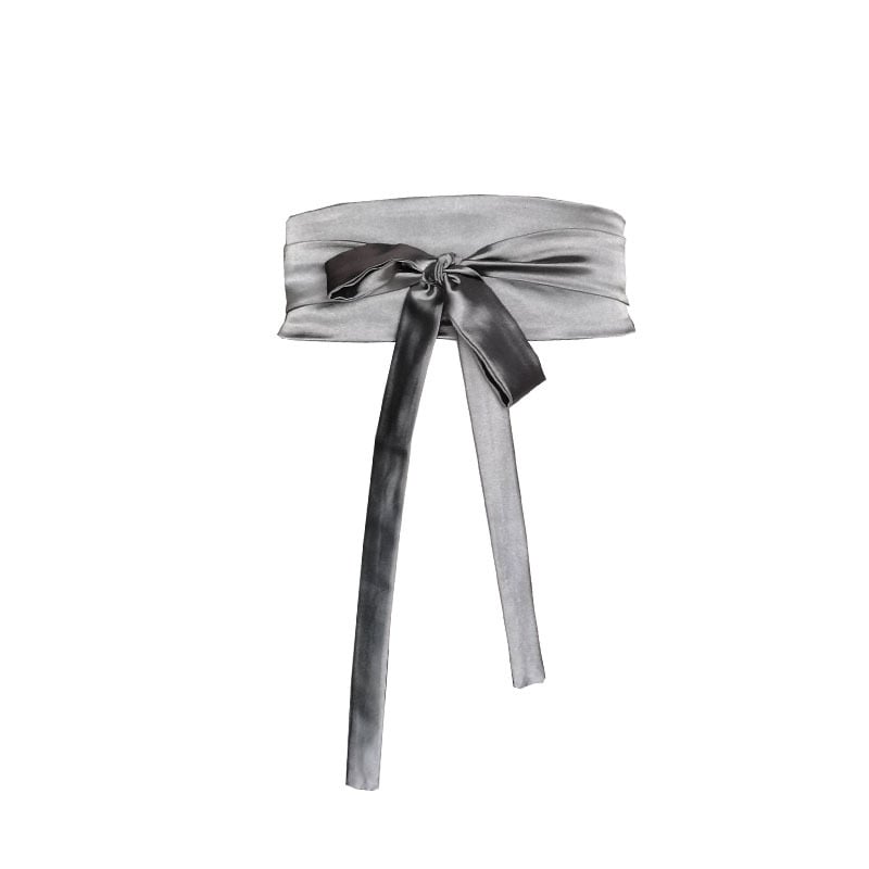 Curea de talie din mătase, cataramă din țesătură, cataramă netedă, lățime peste 4 cm, lucrată manual