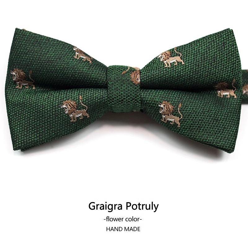 Unisex tauriņa kaklasaite ar dzīvnieku karikatūru, poliesters, drukāts dizains, plakana galvas stils