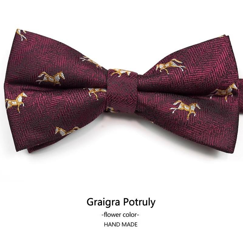 Unisex tauriņa kaklasaite ar dzīvnieku karikatūru, poliesters, drukāts dizains, plakana galvas stils