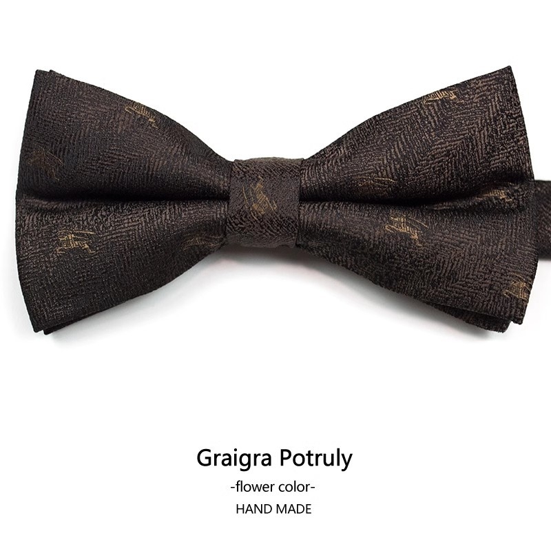 Unisex tauriņa kaklasaite ar dzīvnieku karikatūru, poliesters, drukāts dizains, plakana galvas stils