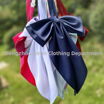 JK jūras skolas uniforma sievietēm ar kakla ziedu un loku – japāņu stils, poliesters, vienkrāsains raksts