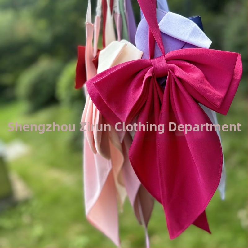 JK jūras skolas uniforma sievietēm ar kakla ziedu un loku – japāņu stils, poliesters, vienkrāsains raksts