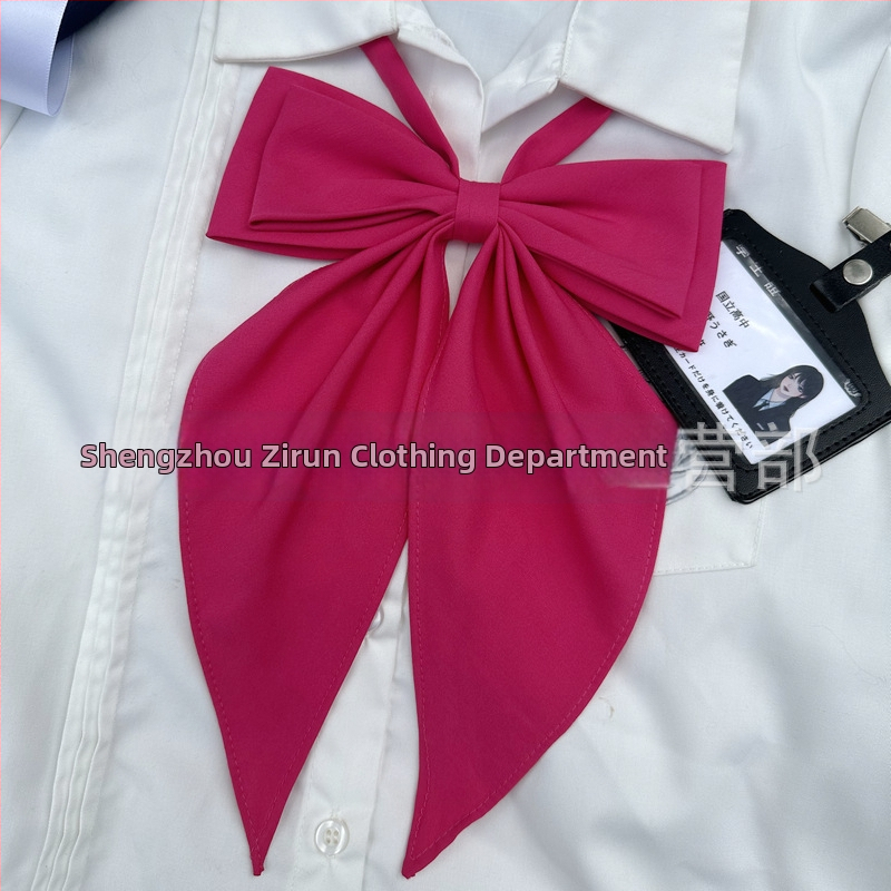 JK jūras skolas uniforma sievietēm ar kakla ziedu un loku – japāņu stils, poliesters, vienkrāsains raksts