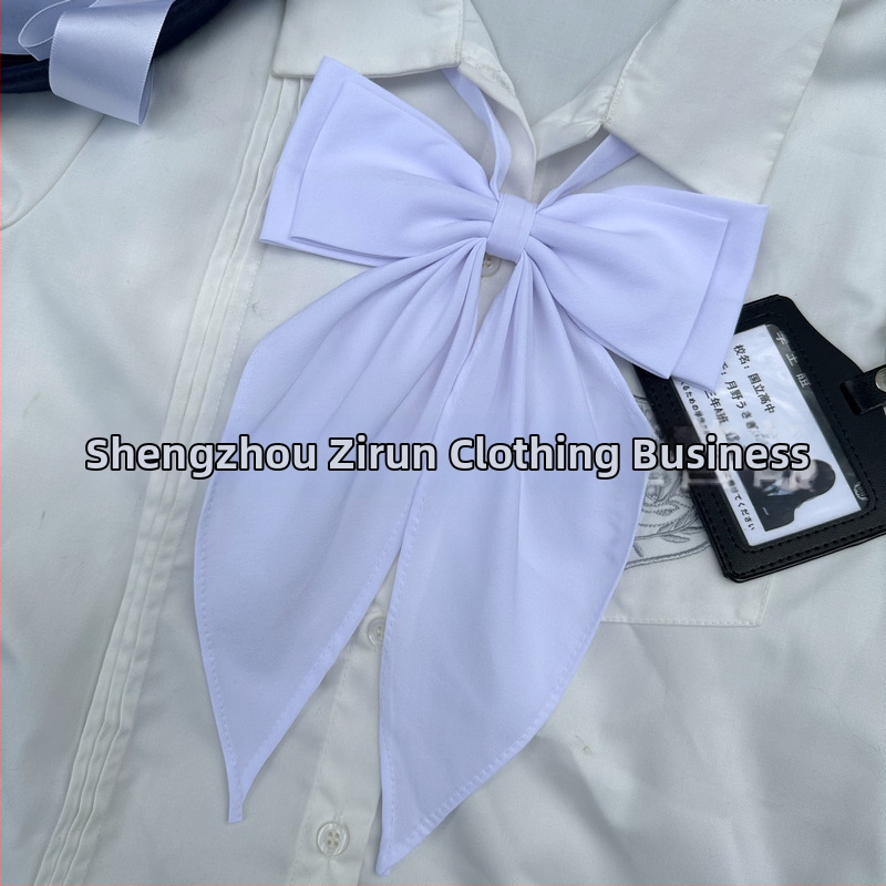 JK jūras skolas uniforma sievietēm ar kakla ziedu un loku – japāņu stils, poliesters, vienkrāsains raksts