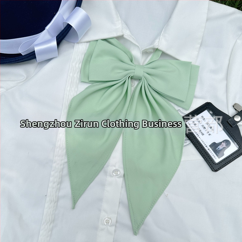 JK jūras skolas uniforma sievietēm ar kakla ziedu un loku – japāņu stils, poliesters, vienkrāsains raksts