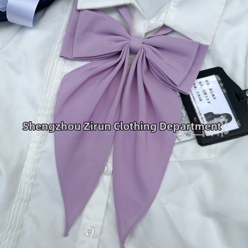 JK jūras skolas uniforma sievietēm ar kakla ziedu un loku – japāņu stils, poliesters, vienkrāsains raksts