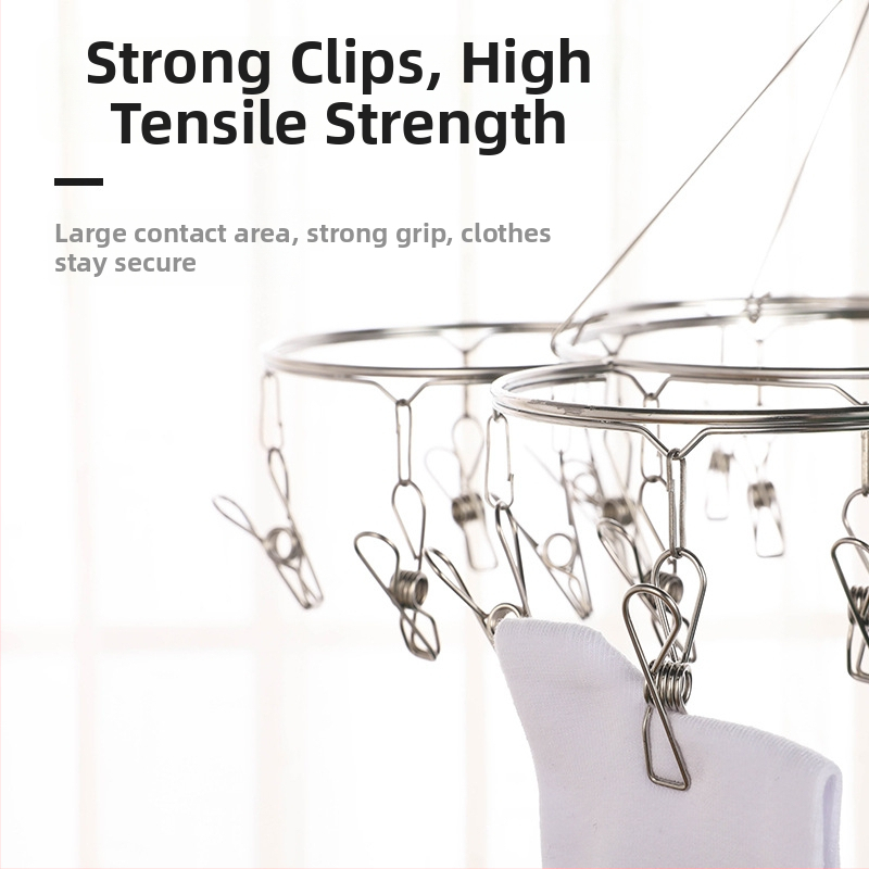 Nerezový sušiaci klips, model YDX-FX30, balenie 100 ks, pre spodné prádlo, nohavice a ponožky