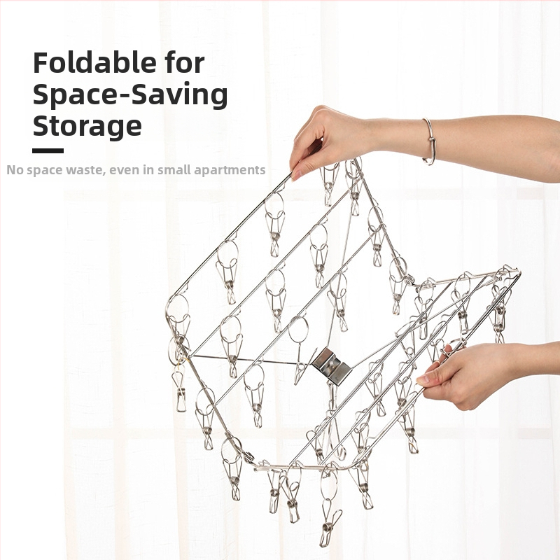 Nerezový sušiaci klips, model YDX-FX30, balenie 100 ks, pre spodné prádlo, nohavice a ponožky