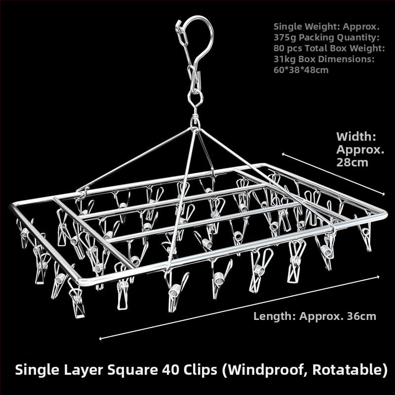 Κλιπ στέγνωσης από ανοξείδωτο ατσάλι, μοντέλο YDX-FX30, σετ 100 τεμαχίων, για εσώρουχα, παντελόνια και κάλτσες