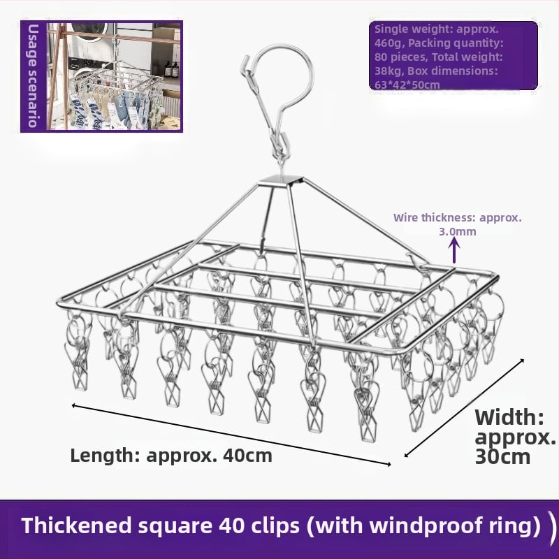 Κλιπ στέγνωσης από ανοξείδωτο ατσάλι, μοντέλο YDX-FX30, σετ 100 τεμαχίων, για εσώρουχα, παντελόνια και κάλτσες