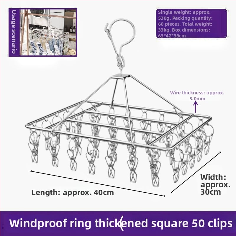 Κλιπ στέγνωσης από ανοξείδωτο ατσάλι, μοντέλο YDX-FX30, σετ 100 τεμαχίων, για εσώρουχα, παντελόνια και κάλτσες