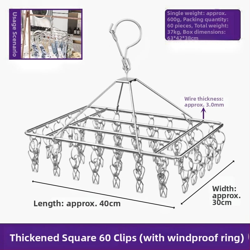 Κλιπ στέγνωσης από ανοξείδωτο ατσάλι, μοντέλο YDX-FX30, σετ 100 τεμαχίων, για εσώρουχα, παντελόνια και κάλτσες