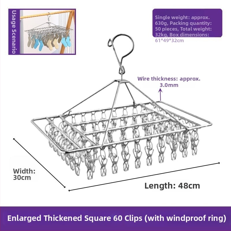 Κλιπ στέγνωσης από ανοξείδωτο ατσάλι, μοντέλο YDX-FX30, σετ 100 τεμαχίων, για εσώρουχα, παντελόνια και κάλτσες