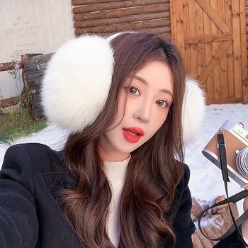 Protecții pentru urechi din blană de vulpe, retractabile, groase, încălzitoare, pentru exterior