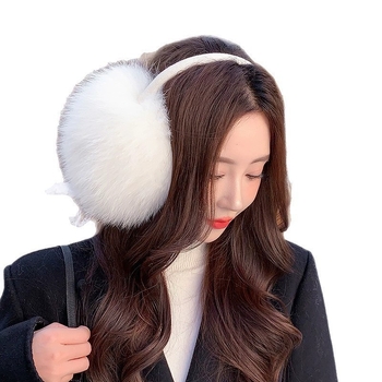 Protecții pentru urechi din blană de vulpe, retractabile, groase, încălzitoare, pentru exterior