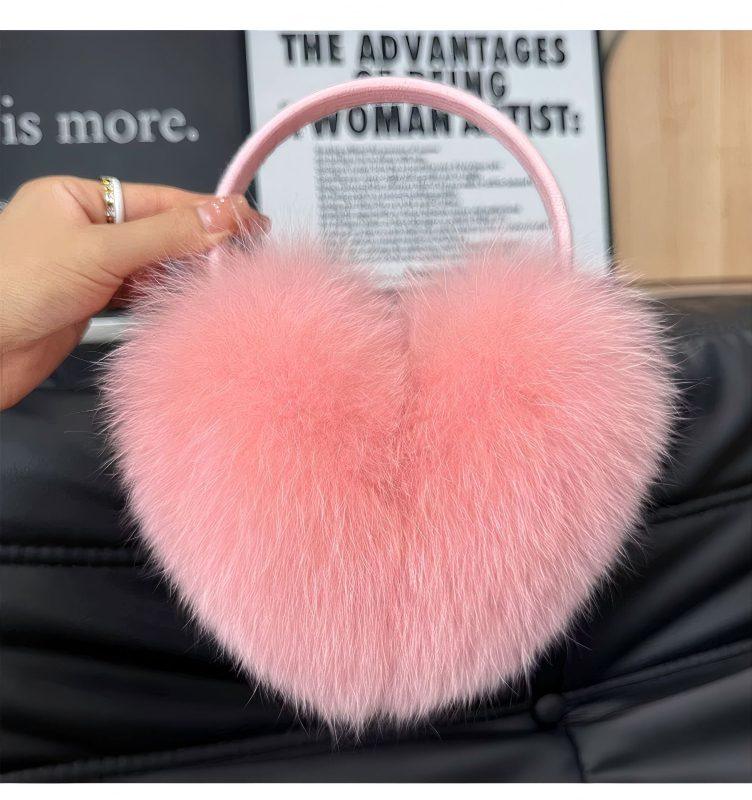 Protecții pentru urechi din blană de vulpe, retractabile, groase, încălzitoare, pentru exterior