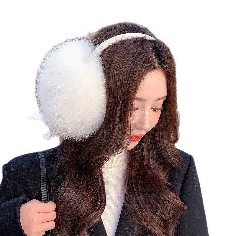 Protecții pentru urechi din blană de vulpe, retractabile, groase, încălzitoare, pentru exterior