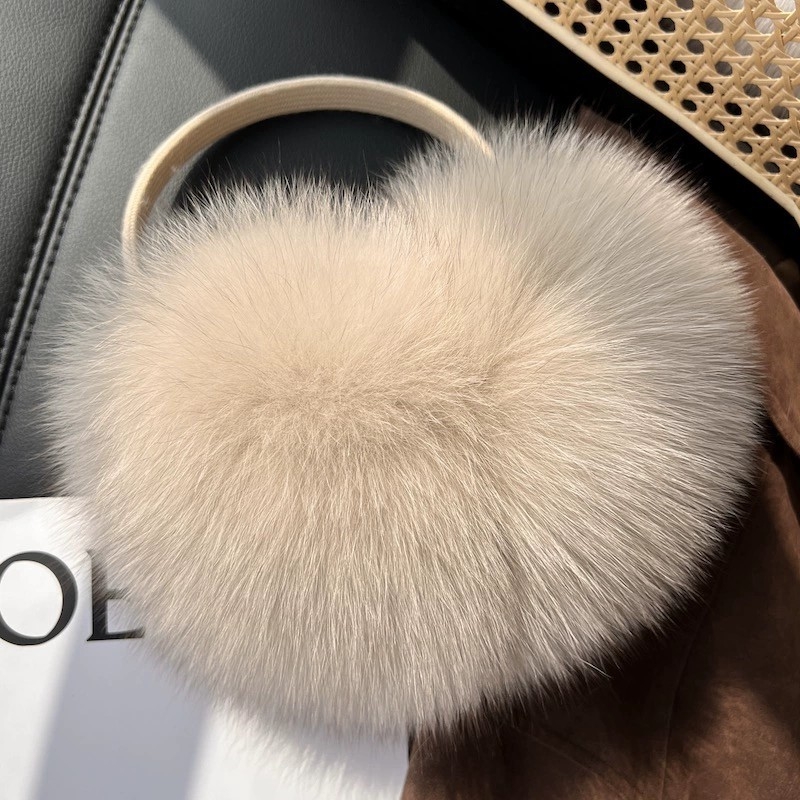 Protecții pentru urechi din blană de vulpe, retractabile, groase, încălzitoare, pentru exterior