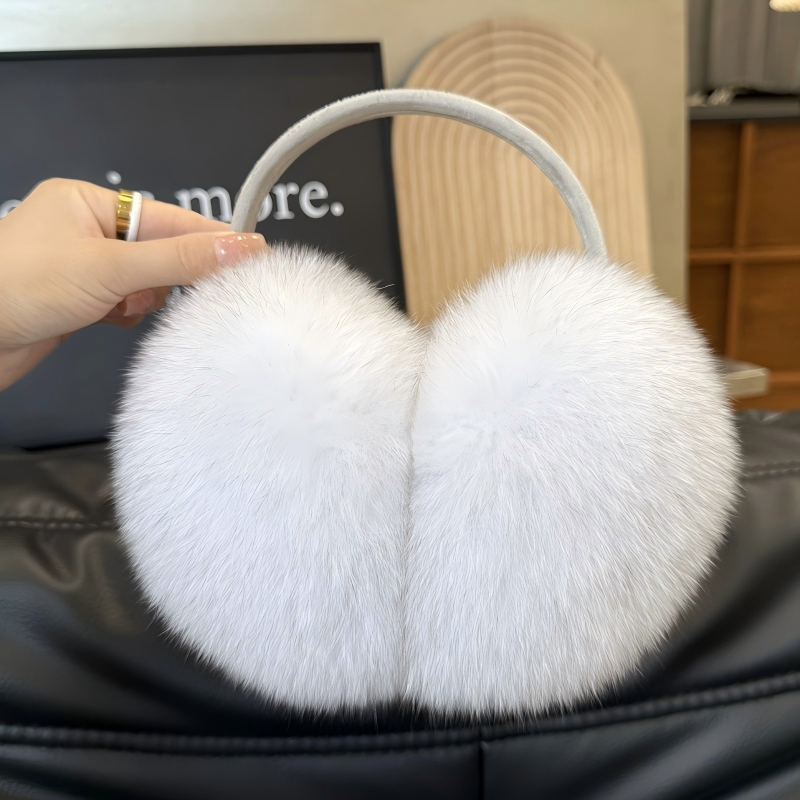 Protecții pentru urechi din blană de vulpe, retractabile, groase, încălzitoare, pentru exterior