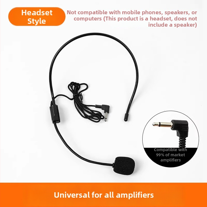 Laidinamas galvos mikrofonas mokytojams, tinkamas paskaitoms ir tiesioginėms transliacijoms, konferencinis mikrofonas, be baterijos, su judančia ritė