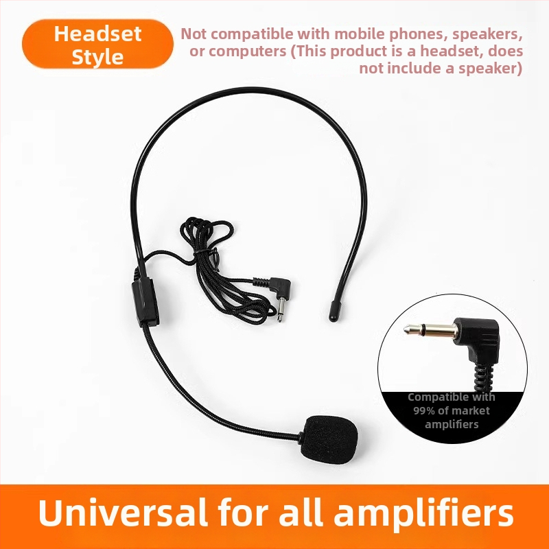 Laidinamas galvos mikrofonas mokytojams, tinkamas paskaitoms ir tiesioginėms transliacijoms, konferencinis mikrofonas, be baterijos, su judančia ritė