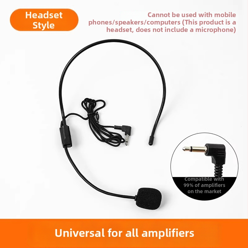 Laidinamas galvos mikrofonas mokytojams, tinkamas paskaitoms ir tiesioginėms transliacijoms, konferencinis mikrofonas, be baterijos, su judančia ritė