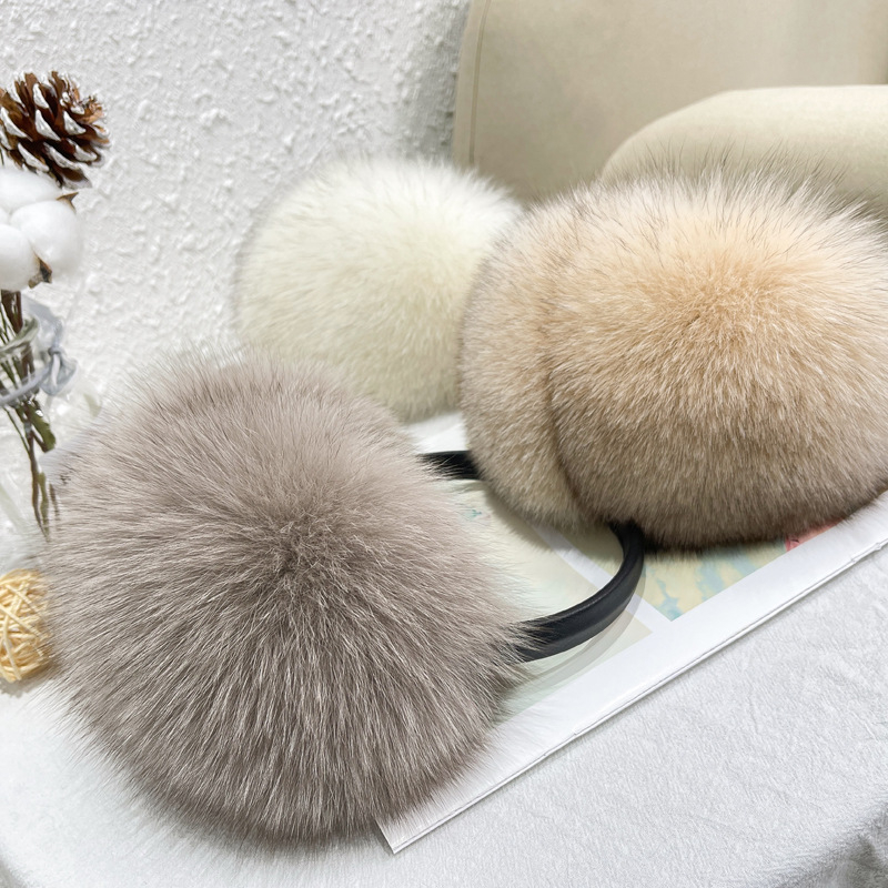 Qiumei protecții pentru urechi din blană de vulpe, unisex, adulți, toamnă–iarnă