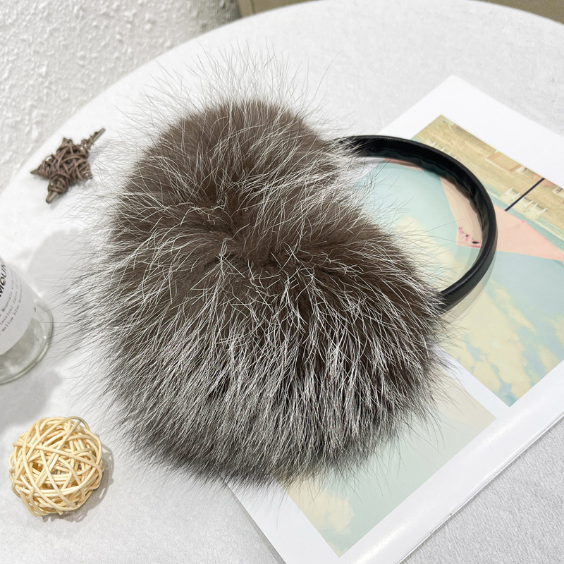 Qiumei protecții pentru urechi din blană de vulpe, unisex, adulți, toamnă–iarnă