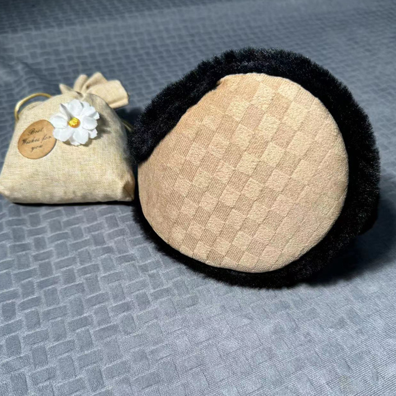 Zaštitnici za uši - plišani, karirani uzorak, unisex odrasli, zima i jesen, zadržavaju toplinu