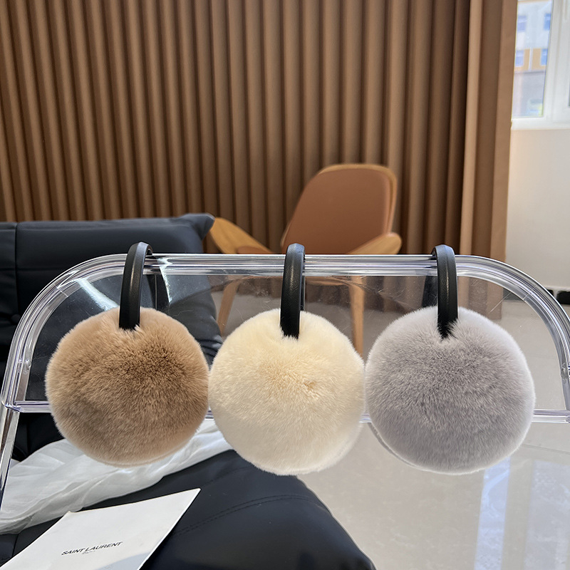 Rex triušio kailio ausų šildytuvai mergaitėms – leopardų spausdinimas, ištraukiami, išlaiko šilumą