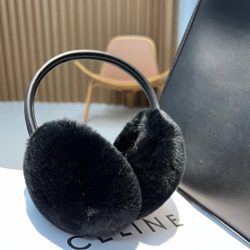 Rex triušio kailio ausų šildytuvai mergaitėms – leopardų spausdinimas, ištraukiami, išlaiko šilumą