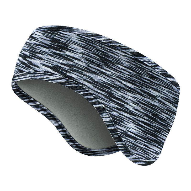 Vaikiška galvos juosta su dviejų sluoksnių flisio, ausų apsauga, dryžuotas raštas, poliesterio medžiaga, minimalistinis stilius