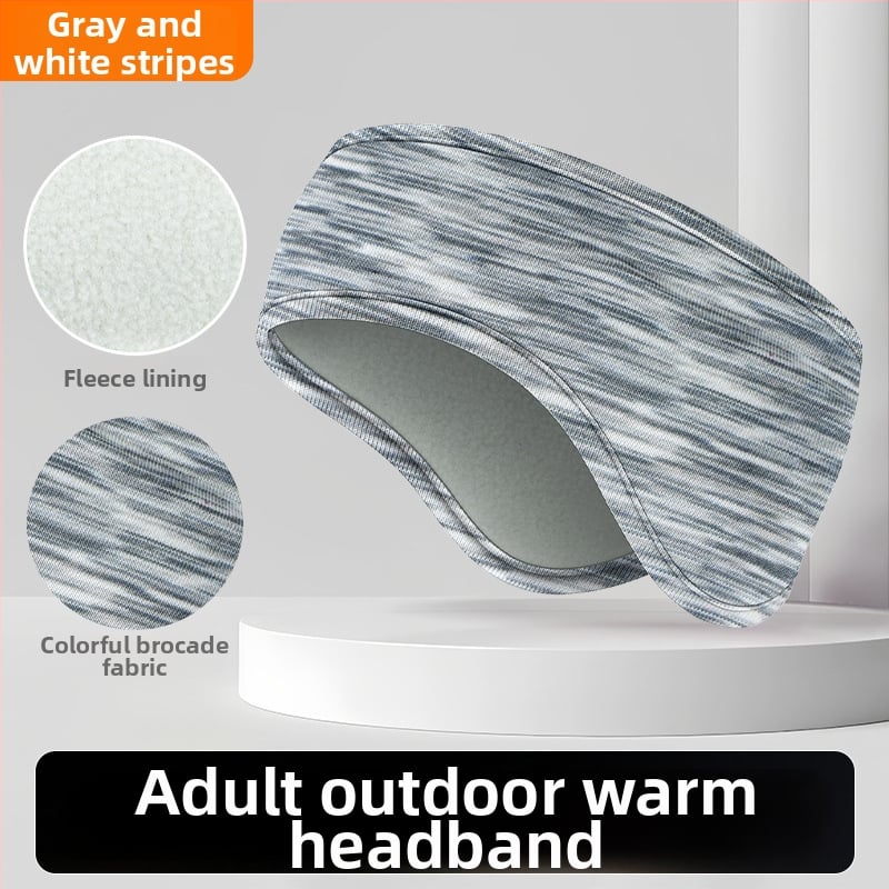 Vaikiška galvos juosta su dviejų sluoksnių flisio, ausų apsauga, dryžuotas raštas, poliesterio medžiaga, minimalistinis stilius