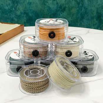 Kordas Bodhi pērļu pavedienam ar iekšējo pamatu no kokvilnas; rokām pīti kokvilnas pavediens; Bodhi pērles ar zvaigznīti un mēnesi