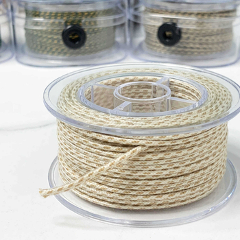 Kordas Bodhi pērļu pavedienam ar iekšējo pamatu no kokvilnas; rokām pīti kokvilnas pavediens; Bodhi pērles ar zvaigznīti un mēnesi