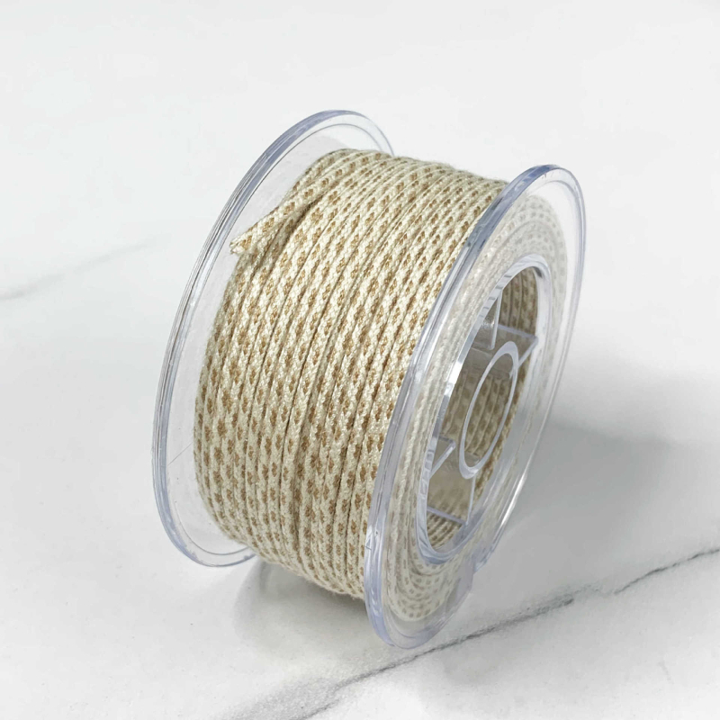 Kordas Bodhi pērļu pavedienam ar iekšējo pamatu no kokvilnas; rokām pīti kokvilnas pavediens; Bodhi pērles ar zvaigznīti un mēnesi