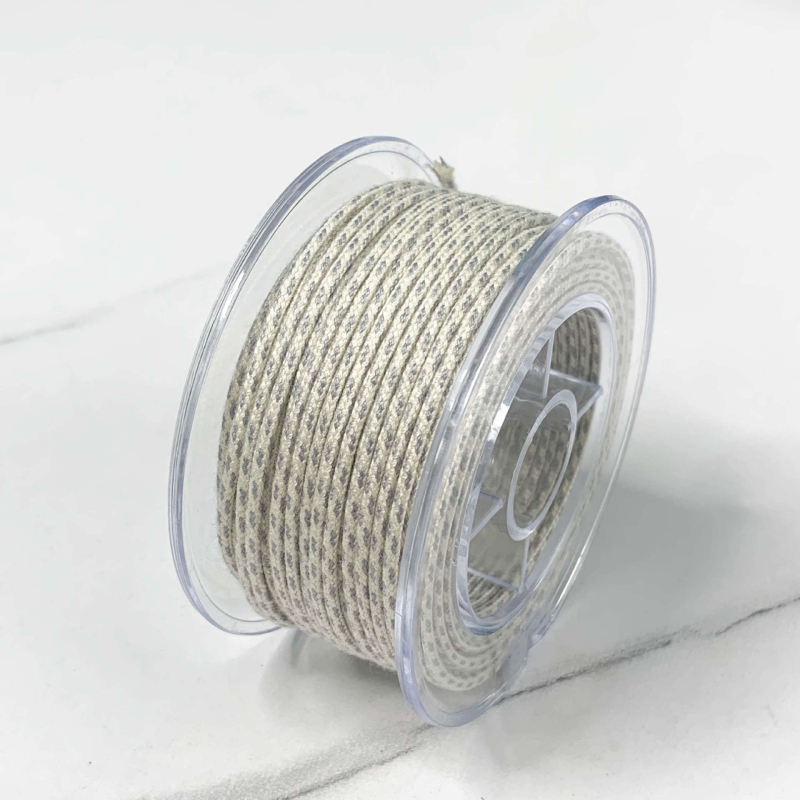 Kordas Bodhi pērļu pavedienam ar iekšējo pamatu no kokvilnas; rokām pīti kokvilnas pavediens; Bodhi pērles ar zvaigznīti un mēnesi