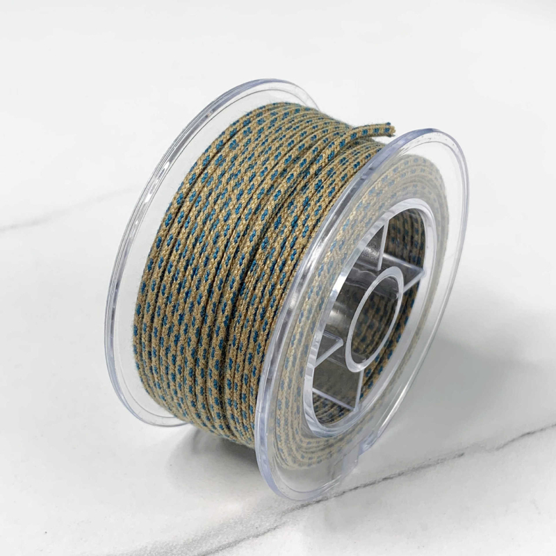 Kordas Bodhi pērļu pavedienam ar iekšējo pamatu no kokvilnas; rokām pīti kokvilnas pavediens; Bodhi pērles ar zvaigznīti un mēnesi