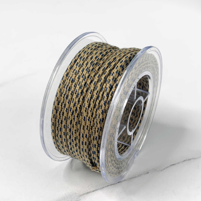 Kordas Bodhi pērļu pavedienam ar iekšējo pamatu no kokvilnas; rokām pīti kokvilnas pavediens; Bodhi pērles ar zvaigznīti un mēnesi