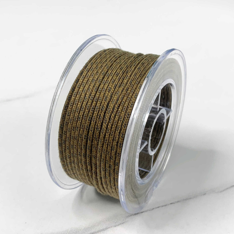 Kordas Bodhi pērļu pavedienam ar iekšējo pamatu no kokvilnas; rokām pīti kokvilnas pavediens; Bodhi pērles ar zvaigznīti un mēnesi