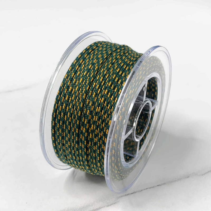 Kordas Bodhi pērļu pavedienam ar iekšējo pamatu no kokvilnas; rokām pīti kokvilnas pavediens; Bodhi pērles ar zvaigznīti un mēnesi